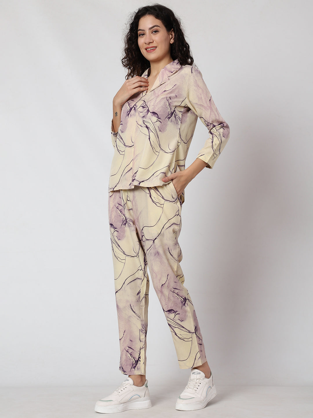 Crepe stylish Casual Co-ords Set